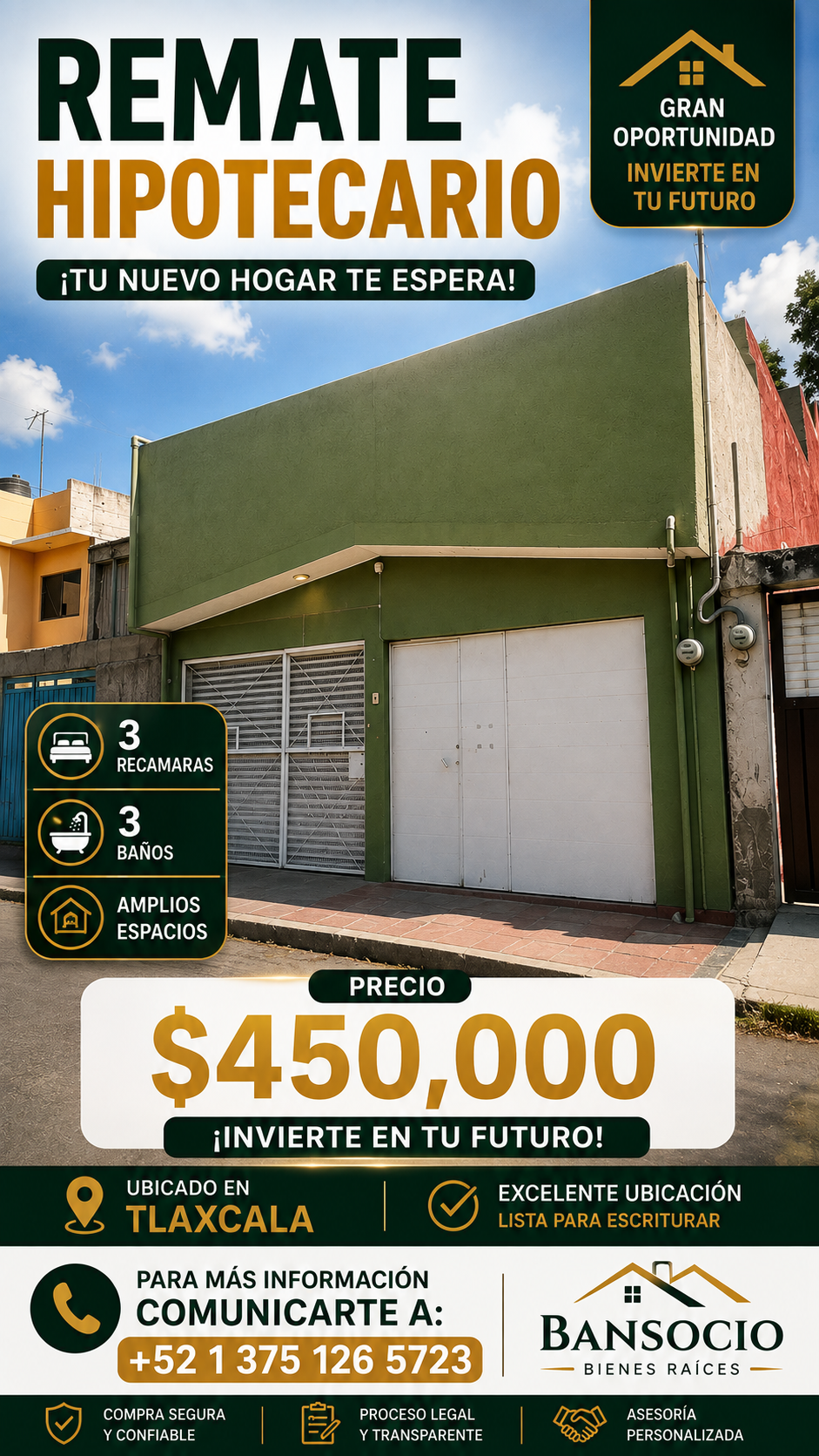 Casa en remate hipotecario Tlaxcala $450,000